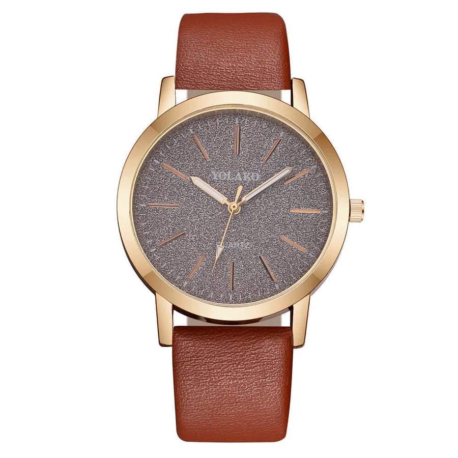 Casual Solid Color Buckle Quartz Women's Watches