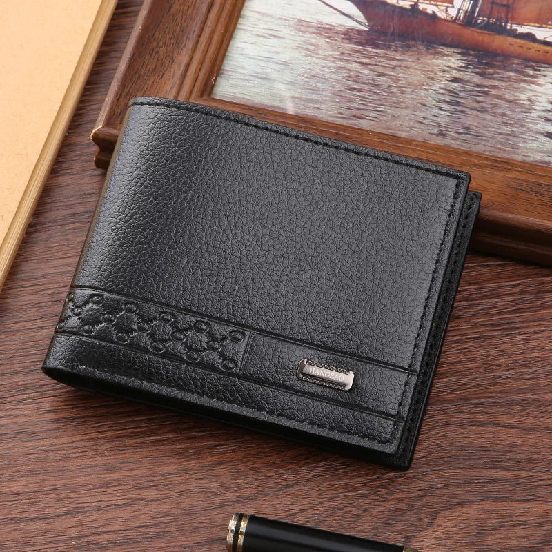 Men's Solid Color PVC Open Small Wallets