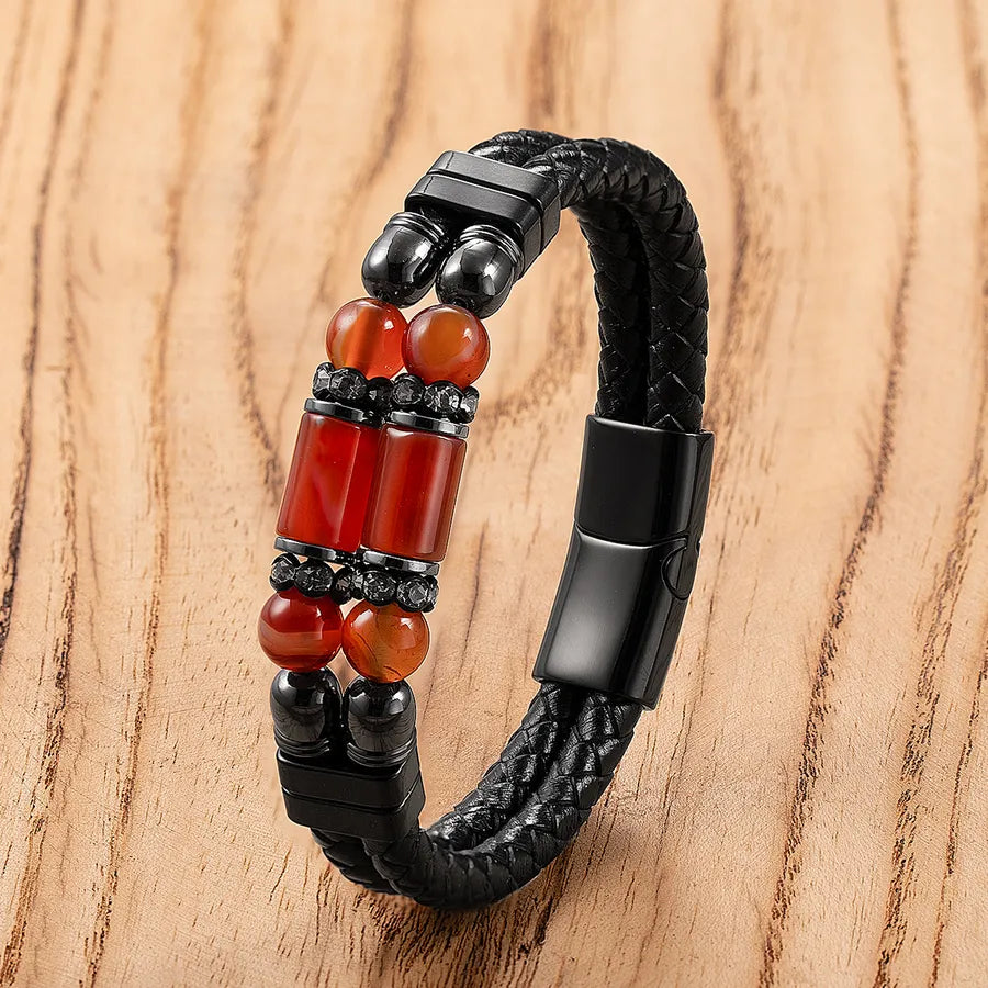 Vintage Style Classic Style Commute Geometric Leather rope Stone Metal Unisex Bracelets