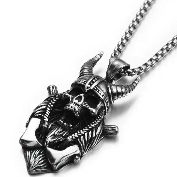 Retro Punk Cross Axe Alloy Titanium Steel Iron Plating Men's Pendant Necklace Men Pendant Necklaces