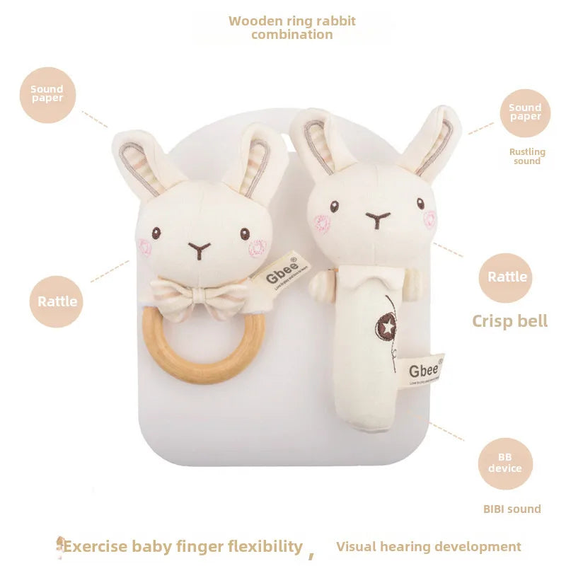 Gbee baby rattle plush toy early education animal round rattle doll baby soothing toy