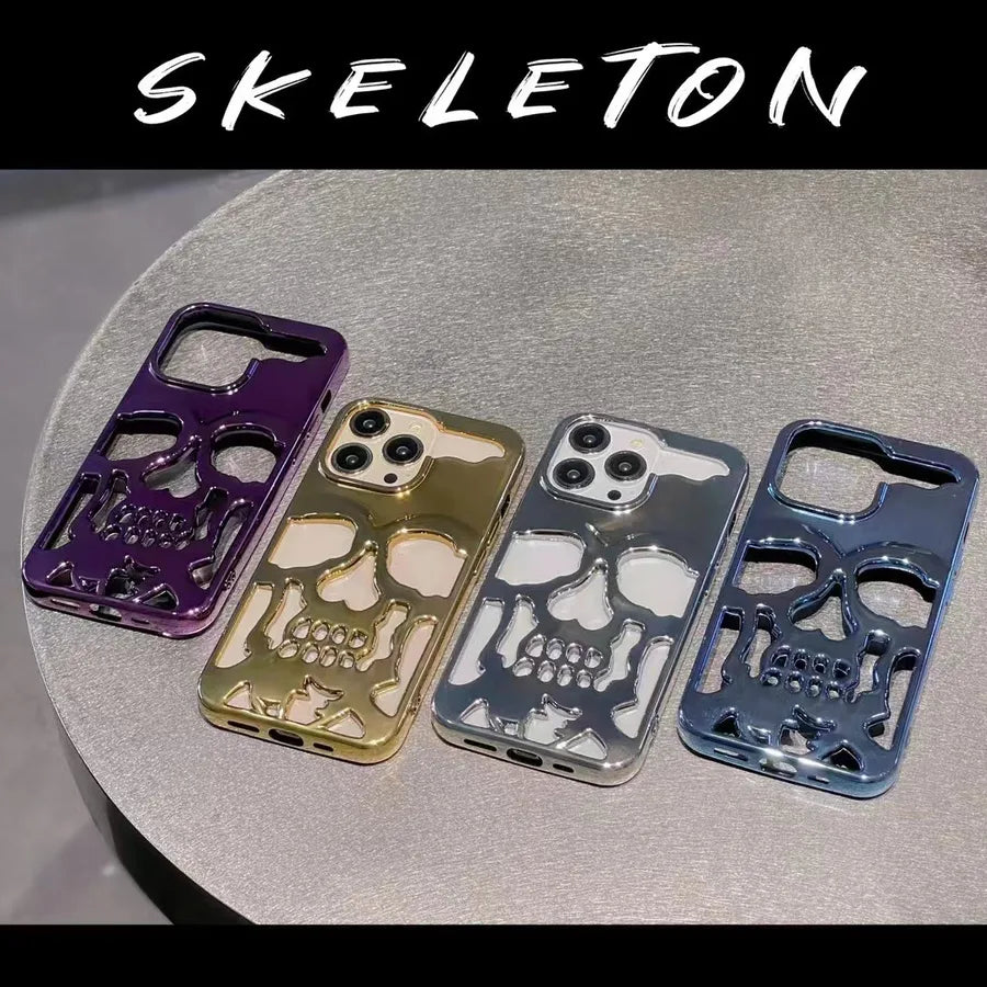fashion skull imitation leather   phone cases