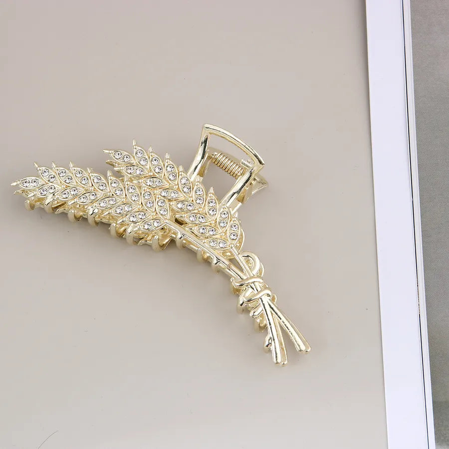 simple style New style sunflower tulip grain imitation pearl alloy inlay rhinestones hair claws