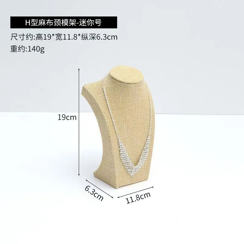 Modern Simplicity Jewelry Necklace Display Stand Counter Display Props Mannequin Pendant Holder Velvet Leather Material