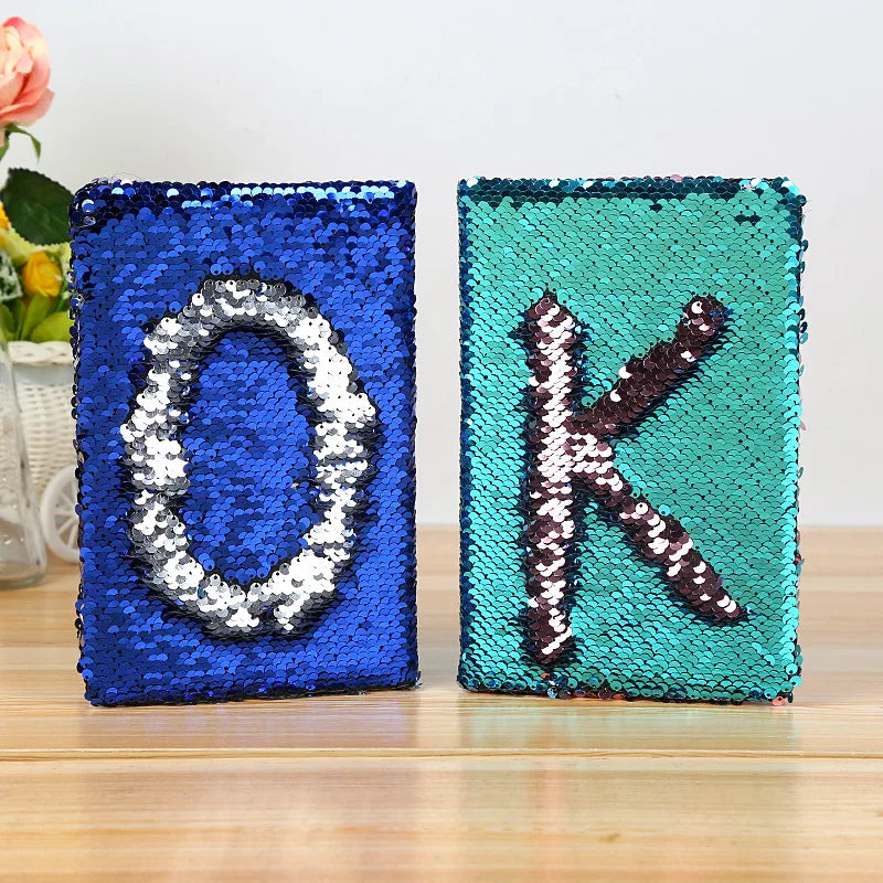Color Changing Fish Scale Sequin Notebook Customizable Cover Pattern Creative Stationery Ideal For Anniversary And Award Ceremonies