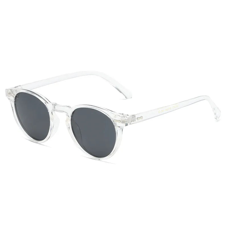 retro simple style solid color tac round frame full frame men's sunglasses