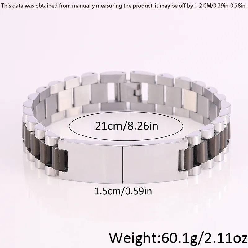 Retro Classic Style Geometric 304 Stainless Steel Plating Unisex Bracelets Men Chain Bracelets