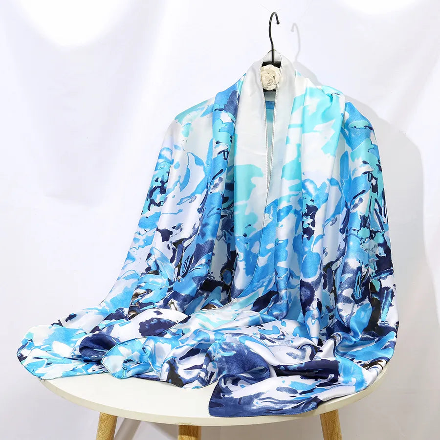 women's lady flower cloud brocade printing scarf