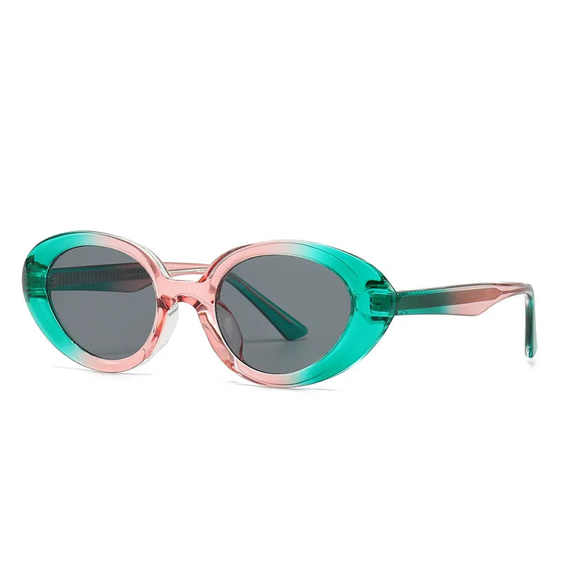 vacation color block ac oval frame full frame men's sunglasses