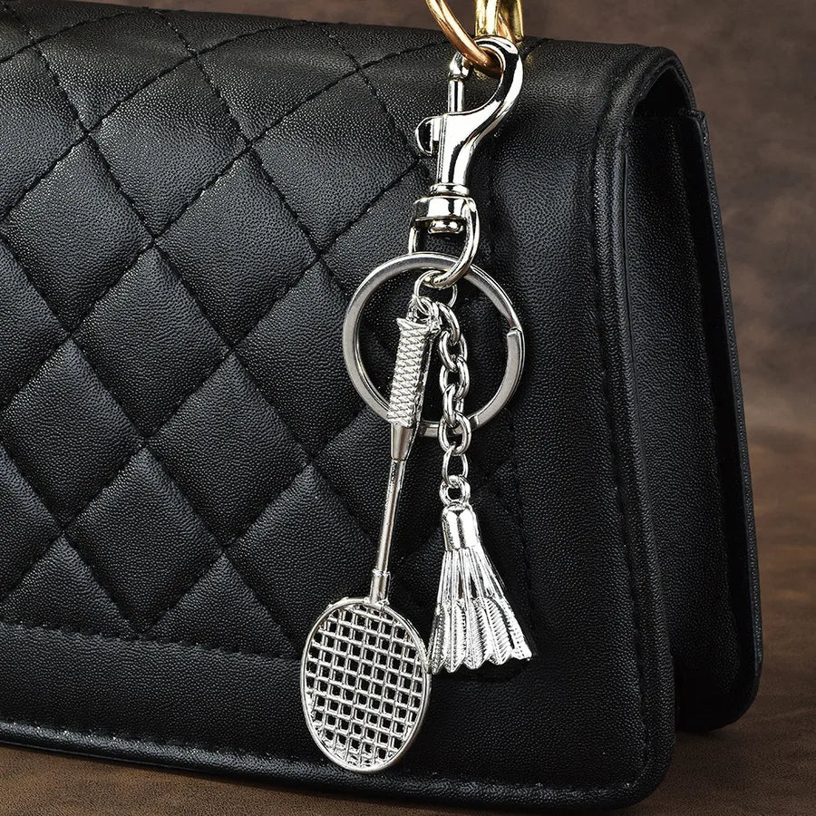 Vintage Style Classic Style Badminton Racket Alloy Plating Bag Pendant Keychain