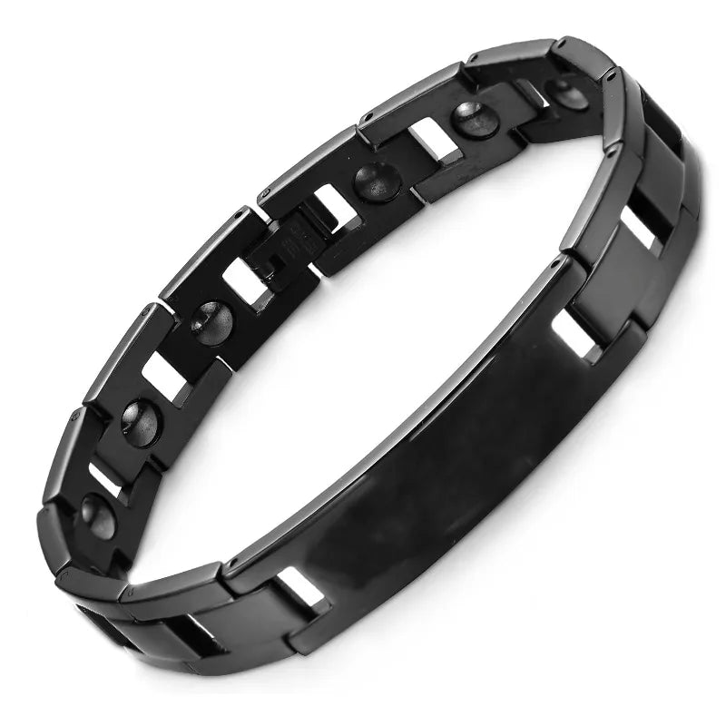 Simple Style Geometric Titanium Steel Plating Men's Bracelets