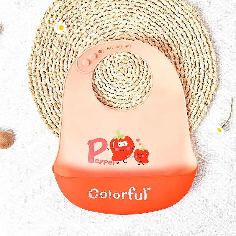 Casual Cute Cartoon Flower Silica Gel Burp Cloths Bib Baby Accessories