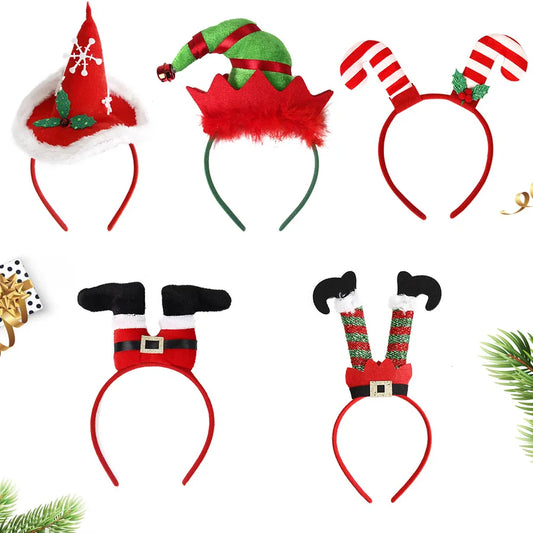 Christmas Cartoon Style Cute Christmas Hat Santa Claus Plastic Party headband