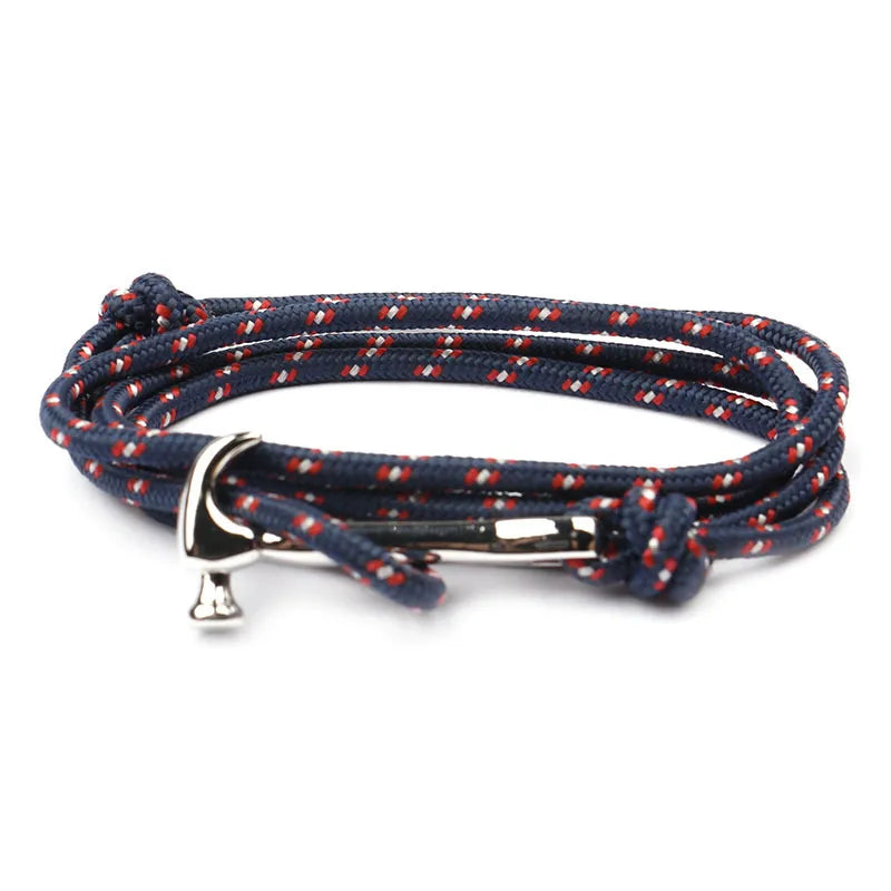Casual Simple Style Hammer Alloy rope Layered Unisex Bracelets