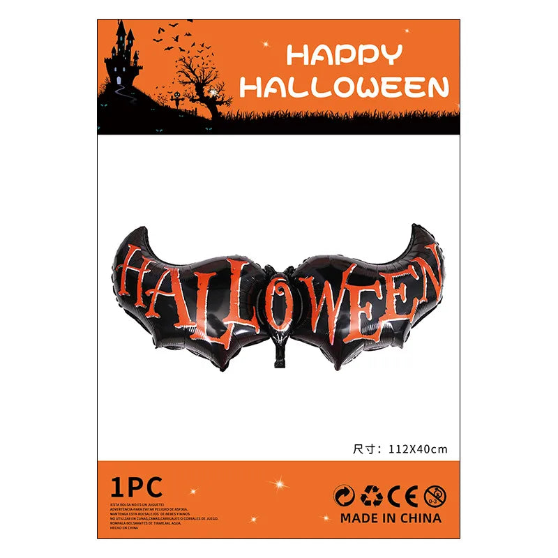 Halloween Decorations Pumpkin Spider Back Card Single Aluminum Foil Balloon Ghost Festival Skull Funny Bar Balloon