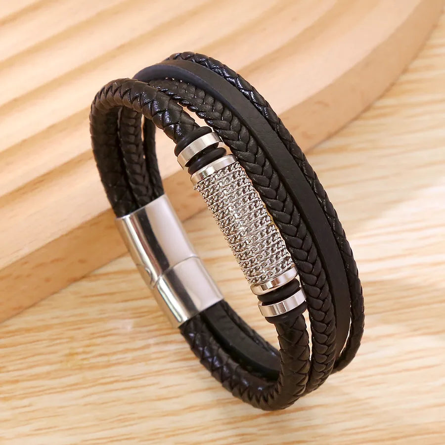 Casual Simple Style Commute Geometric Leather  Bracelets 1 Piece