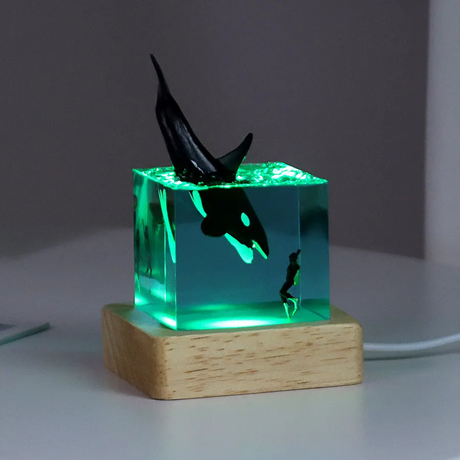 Simple Style Whale Resin Holiday Daily Led Lights Night Lights