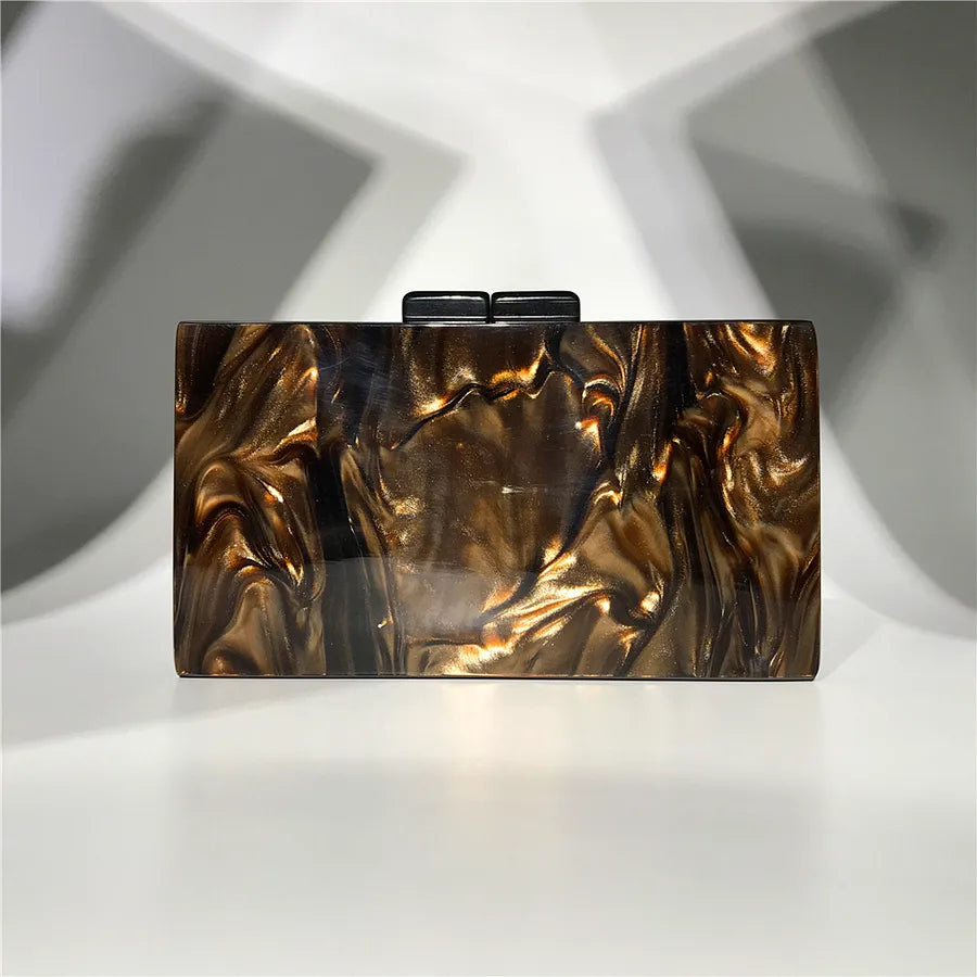 Hengmei  New Dinner bag Large-grain Pearlescent Acrylic Women's bag Women's Clutch Acrylic bag