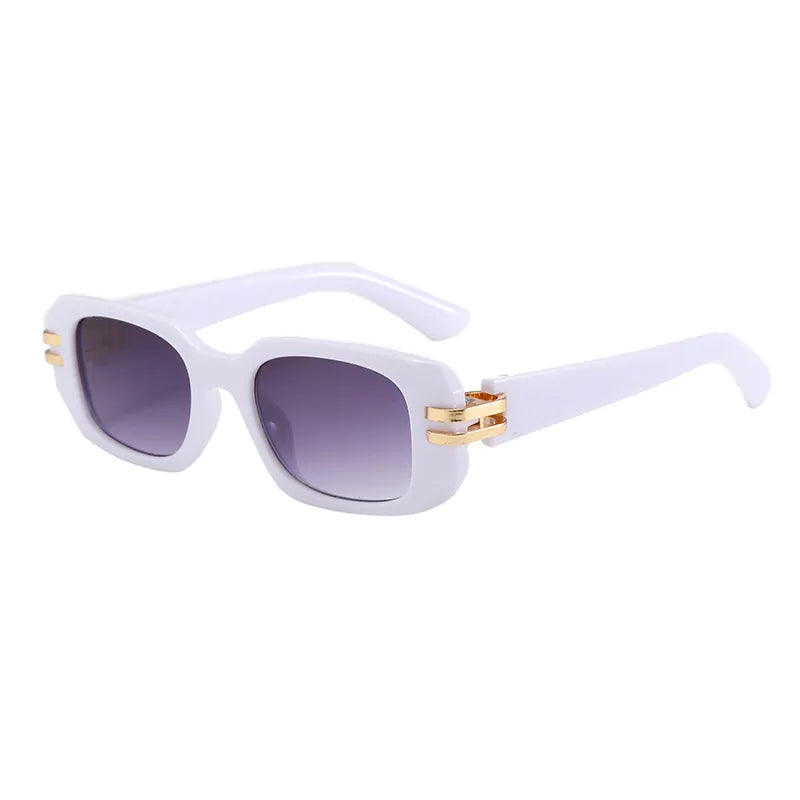 Retro Fashion Trend Streetwear Solid Color Pc Square Full Frame Women's Sunglasses