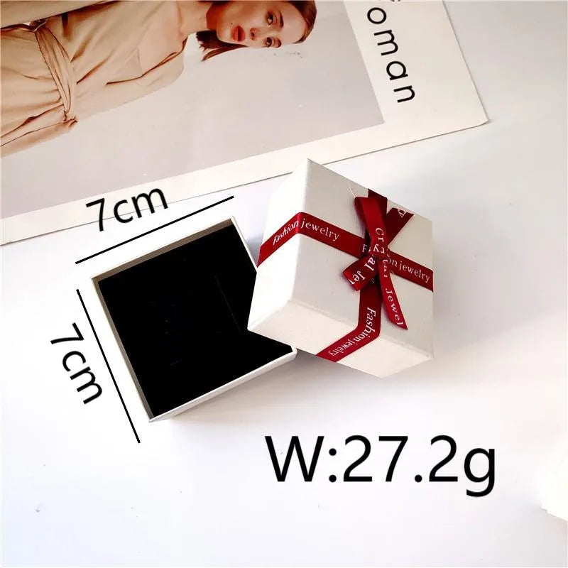Basic Modern Style Classic Style Bow Knot Plastic Paper Gift Box Jewelry Boxes