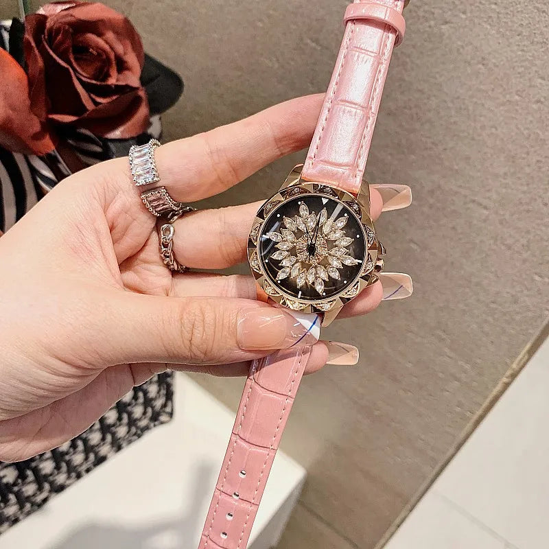 Elegant Simple Style Floral Buckle Quartz Women's Watches