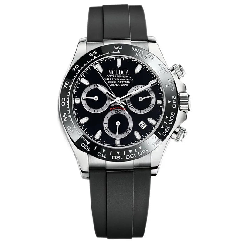 Panda di hollow-out fake mechanical watch men's real three-eye luminous calendar waterproof   TikTok fast hand