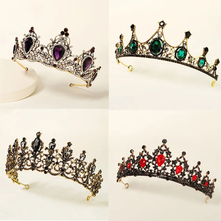 baroque  prom crown rhinestone pearl headband