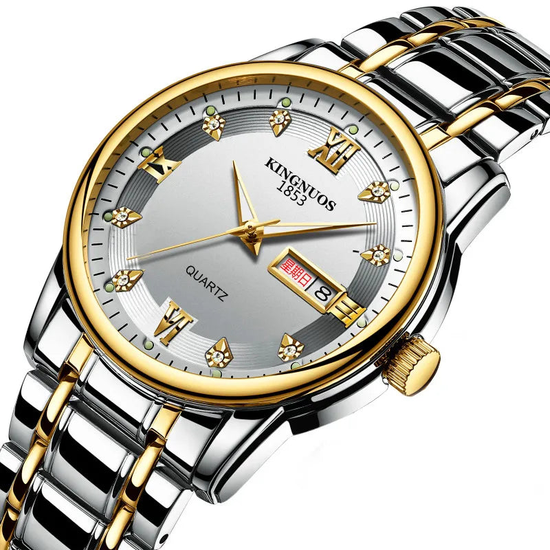 casual solid color double side snaps quartz men's watches