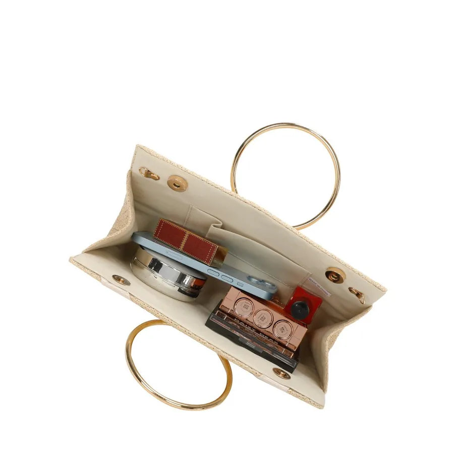 Women's Straw Geometric Elegant Streetwear Square Magnetic Buckle Handbag Evening Bag Straw Bag