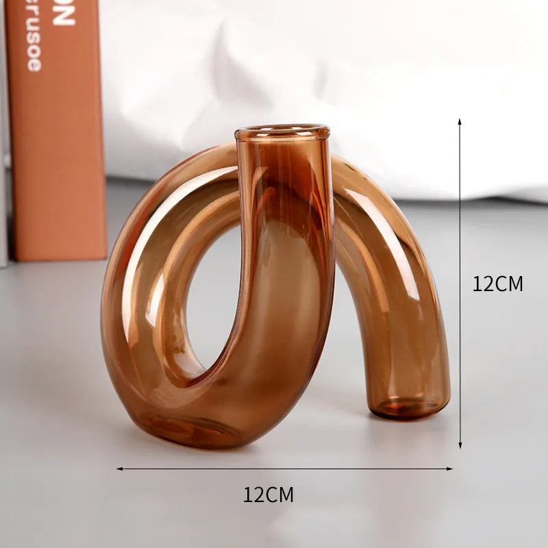 Simple Style Solid Color Glass Vase Artificial Decorations