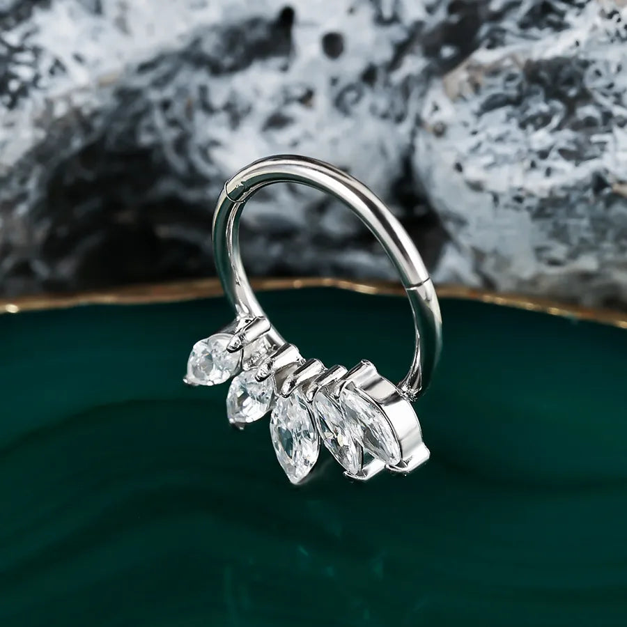 1 Piece Nose Rings & Studs Shiny Solid Color 304 Stainless Steel Zircon Ear Cartilage Rings & Studs Nose Rings & Studs
