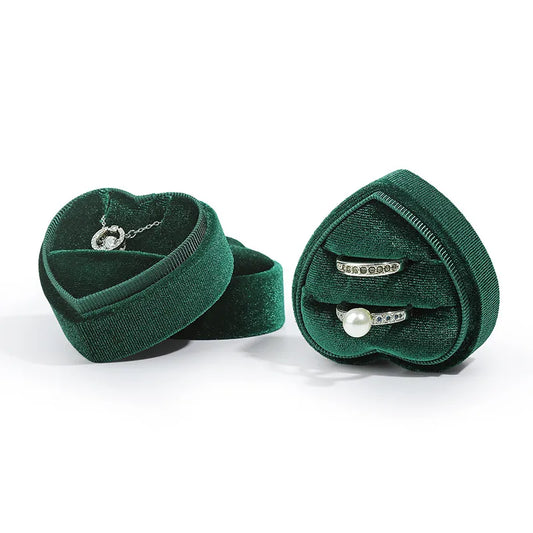 Fashion Heart Shape Corduroy Valentine'S Day Jewelry Boxes