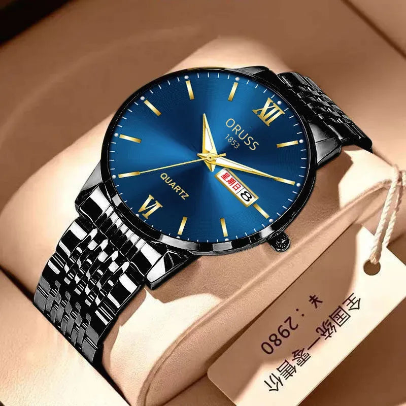 TikTok Gentleman Star Movement Watch Men's Watch Genuine Luminous Waterproof Calendar High-end Handsome Fashion  New