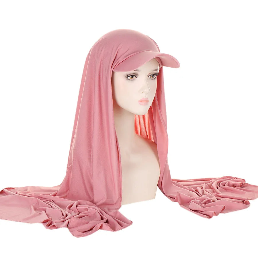 New Style Pure Color Women's Scarf Hat Middle East All-Match Overhead Muslim Headscarf Cap Spring Summer Autumn Winter