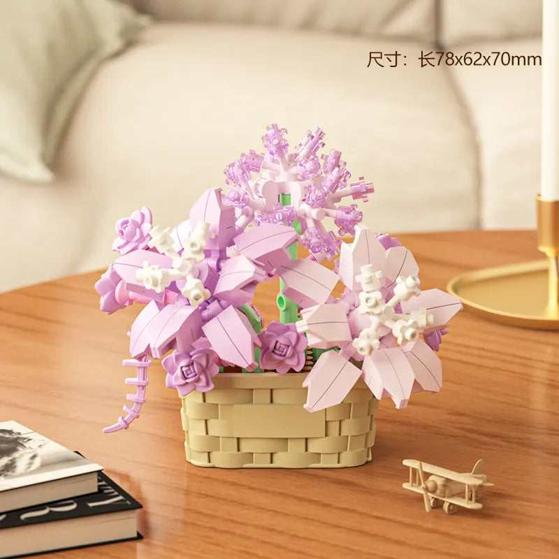 Kids(7-16Years) Flower Plastic Building Toys