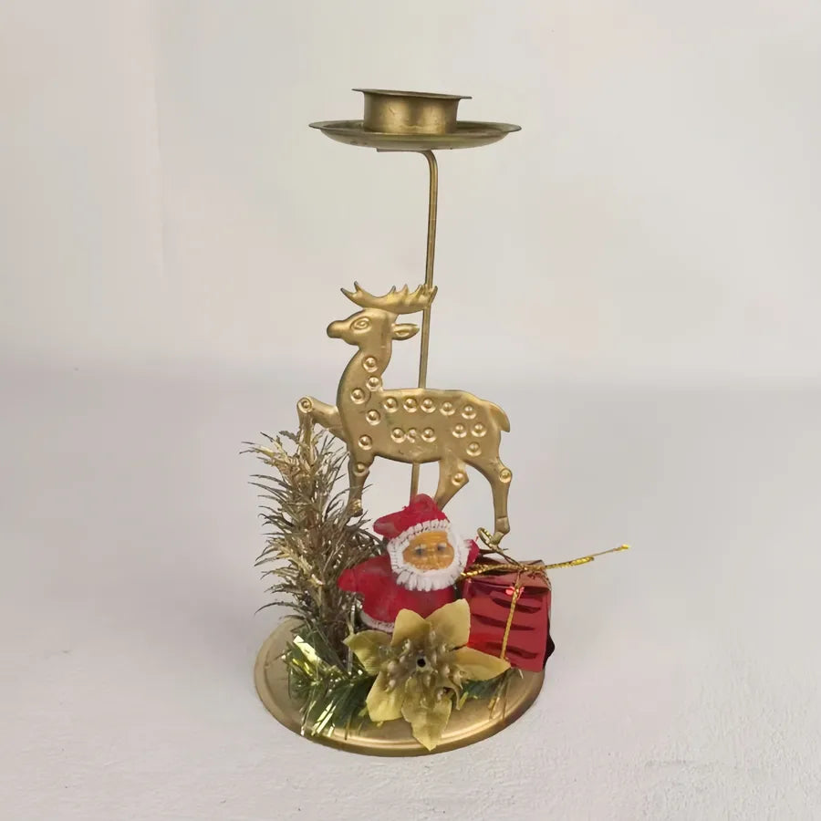 Christmas Decorative Iron Art Candle Holder Deer Star Snowflake Tabletop Background Decoration New Arrival Holiday Accessories