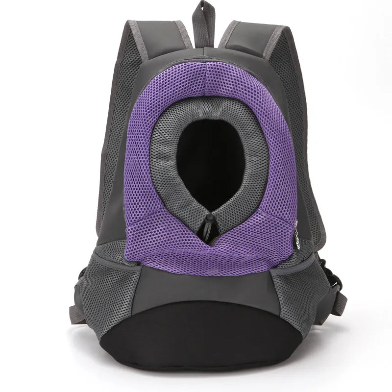 simple style pu leather canvas net color block pets backpack