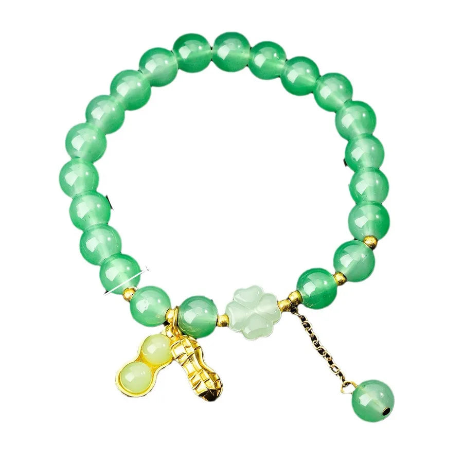 Elegant Classical Four Leaf Clover Butterfly Alloy Glass Beaded Bracelets Wholesale