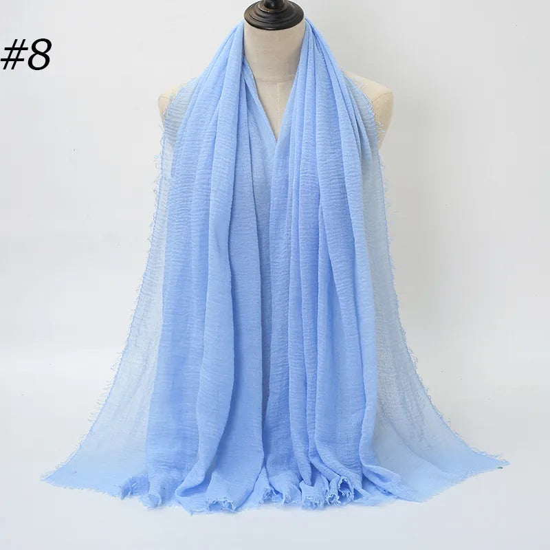 fashion solid color cotton pashmina scarves