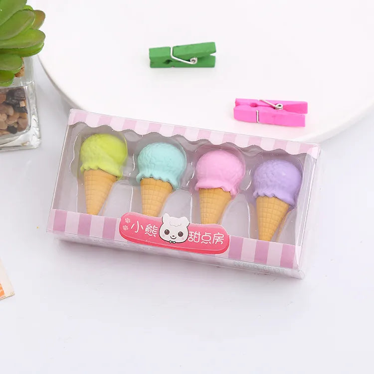 creative cartoon dessert lollipop boxed student eraser