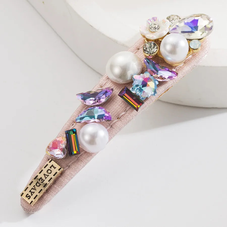 Elegant Women's Flower Butterfly Alloy Inlay Artificial Pearls Rhinestones Hair Clip