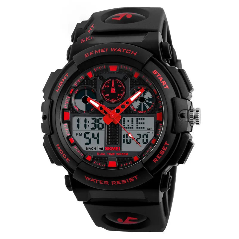 sports color block single folding buckle electronic men's watches