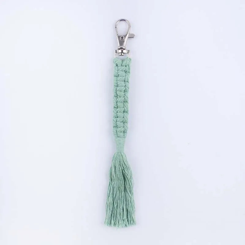 simple style korean style solid color cotton unisex bag pendant keychain