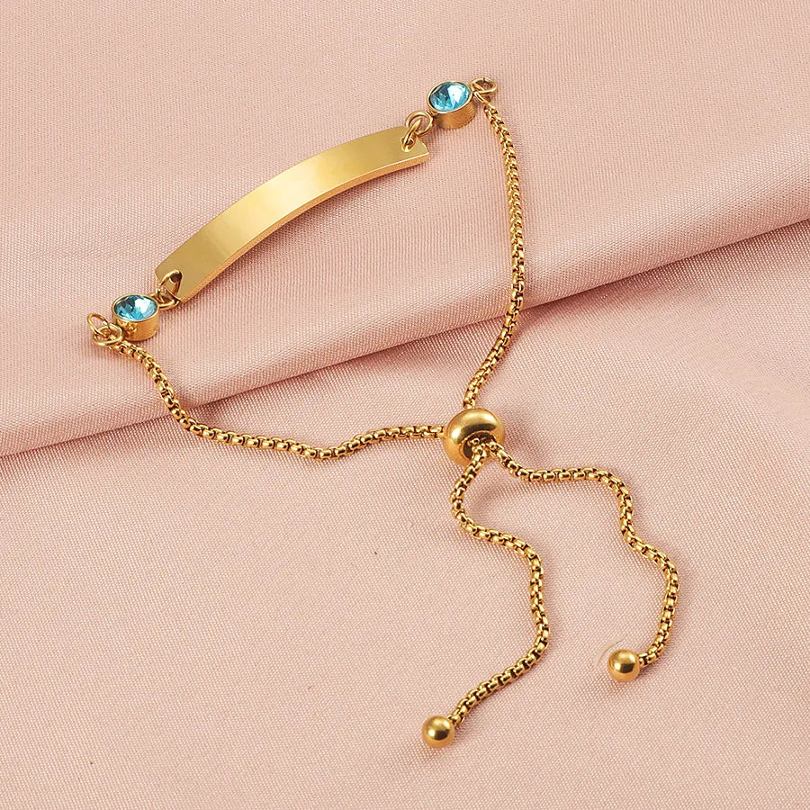 IG Style Simple Style Geometric 304 Stainless Steel Belcher Chain ID Bracelet In Bulk