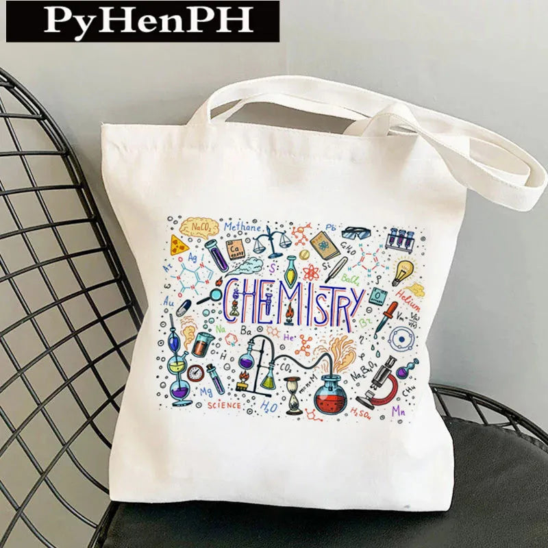Unisex Canvas Printing Letter Cute Square Open Canvas Bag