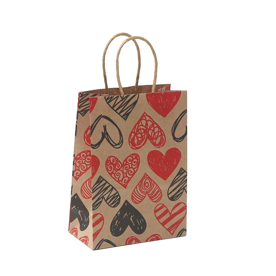 valentine's day casual cartoon brown paper party gift bags