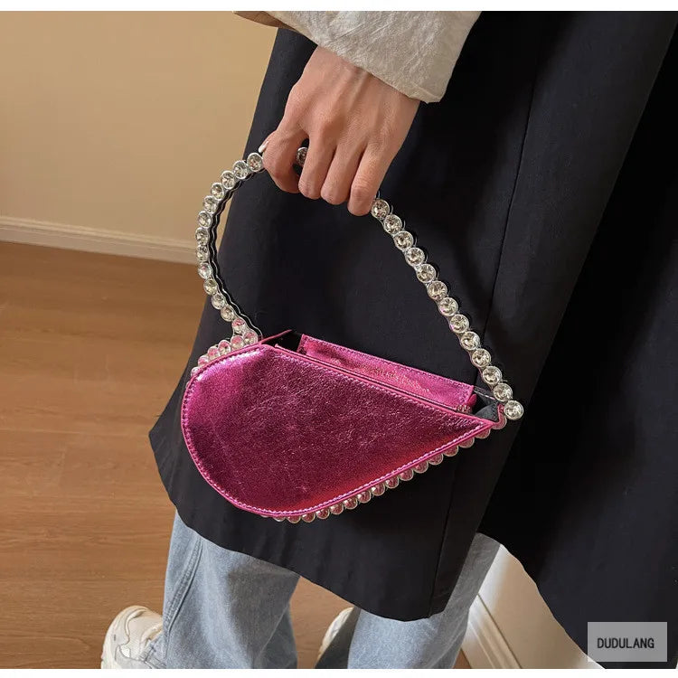 PU Heart Shape Diamond Heart-shaped Evening Bags
