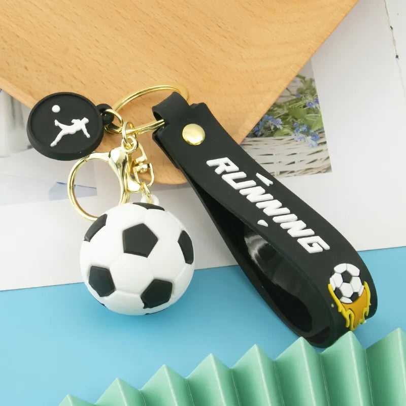 fashion letter football pvc unisex bag pendant keychain 1 piece