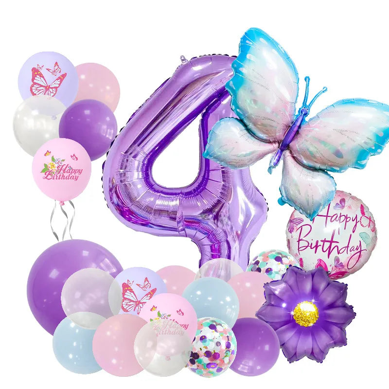 Casual Cute Letter Butterfly Aluminum Film Birthday Festival Balloons