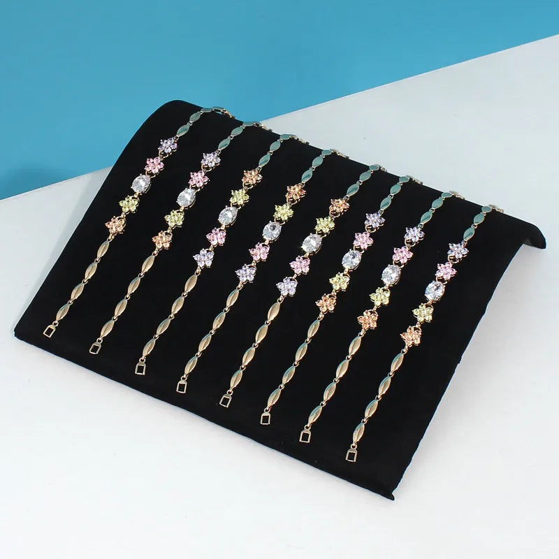 Velvet Bridge-Shape Necklace Board Jewelry Display Stand Bracelet S-Shaped Rack Fashion Accessory Showcase Traditional Style